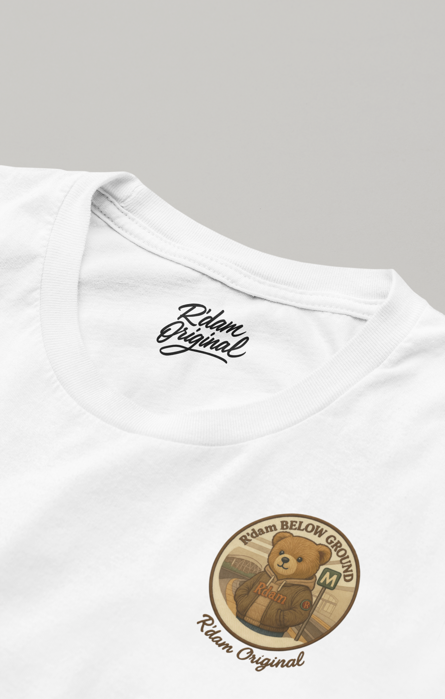 Binnenlabel R’dam ORIGINAL op classic fit t-shirt – wit