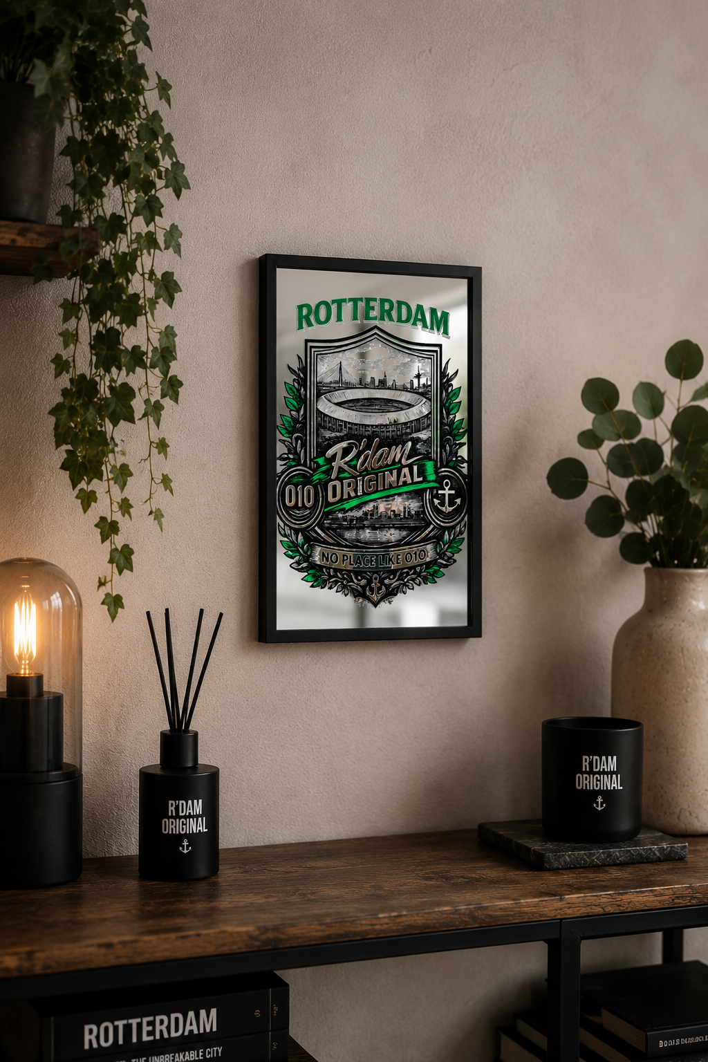 Premium Rotterdam wanddecoratie voor mancave of woonkamer van 010 Home Club