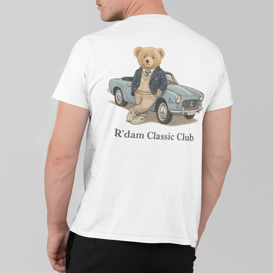 R’dam Classic Club t-shirt in wit met teddy en oldtimer