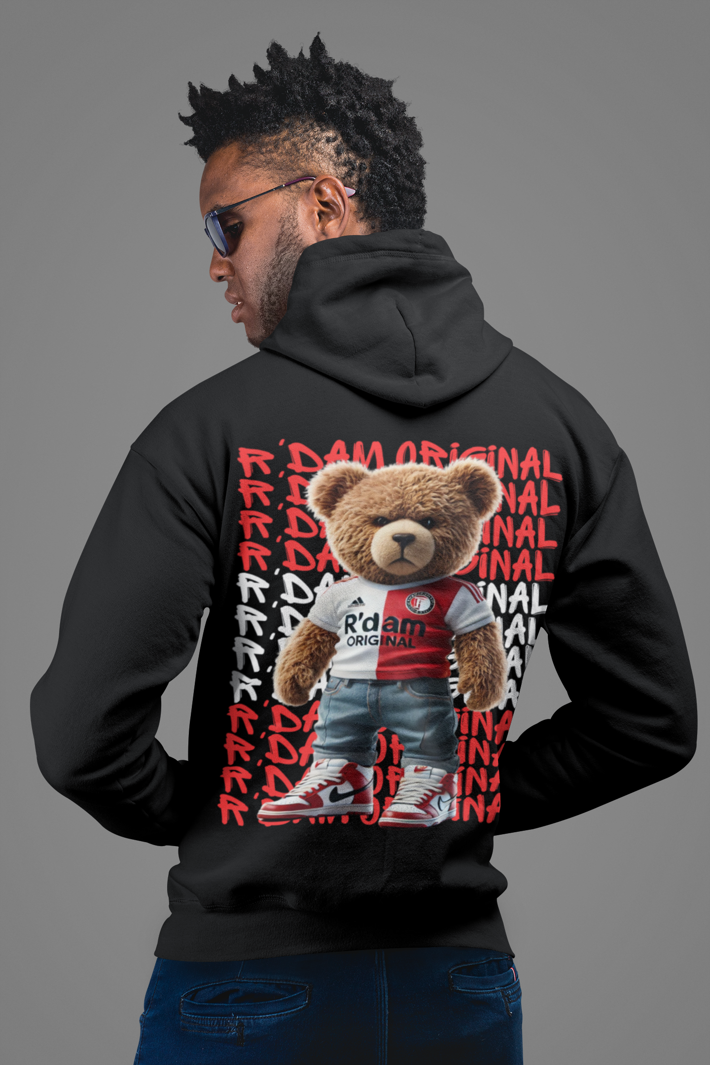 R'DAM Original - R'dam voetbal rood wit hoodie (M)