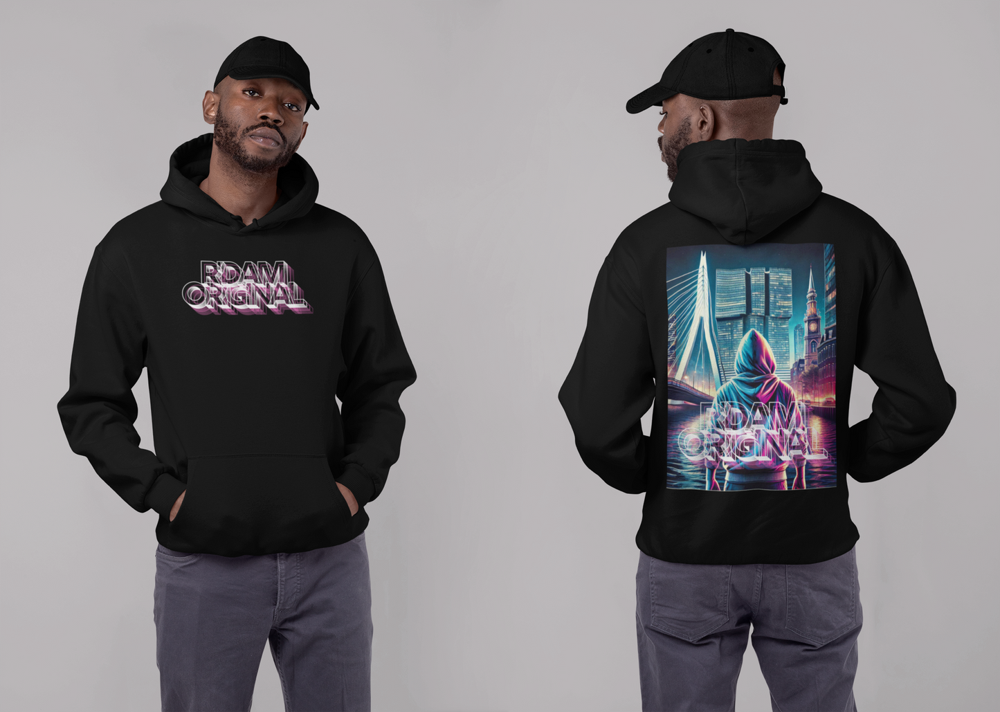 R'DAM Original Skyline By Night Hoodie