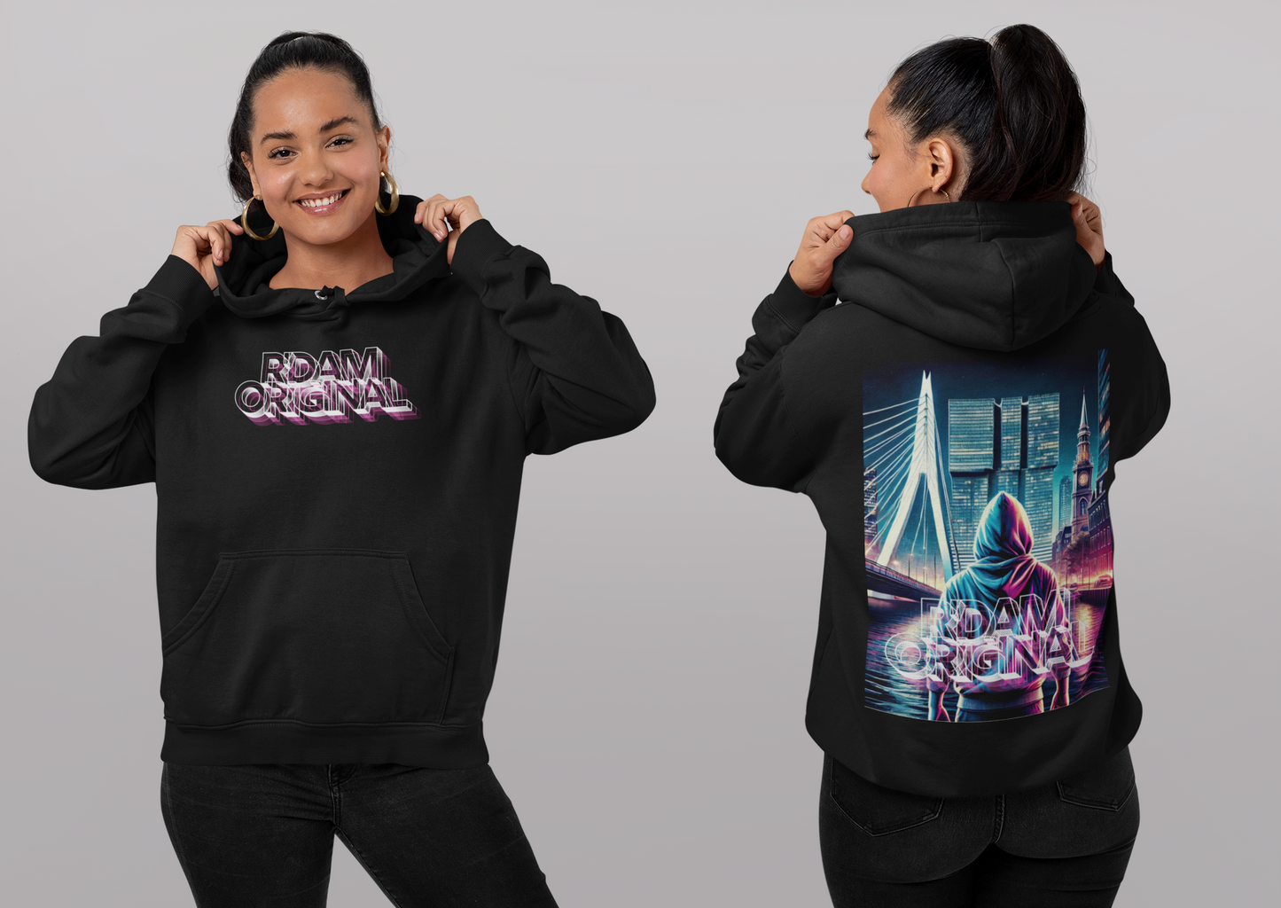 R'DAM Original Skyline By Night Hoodie