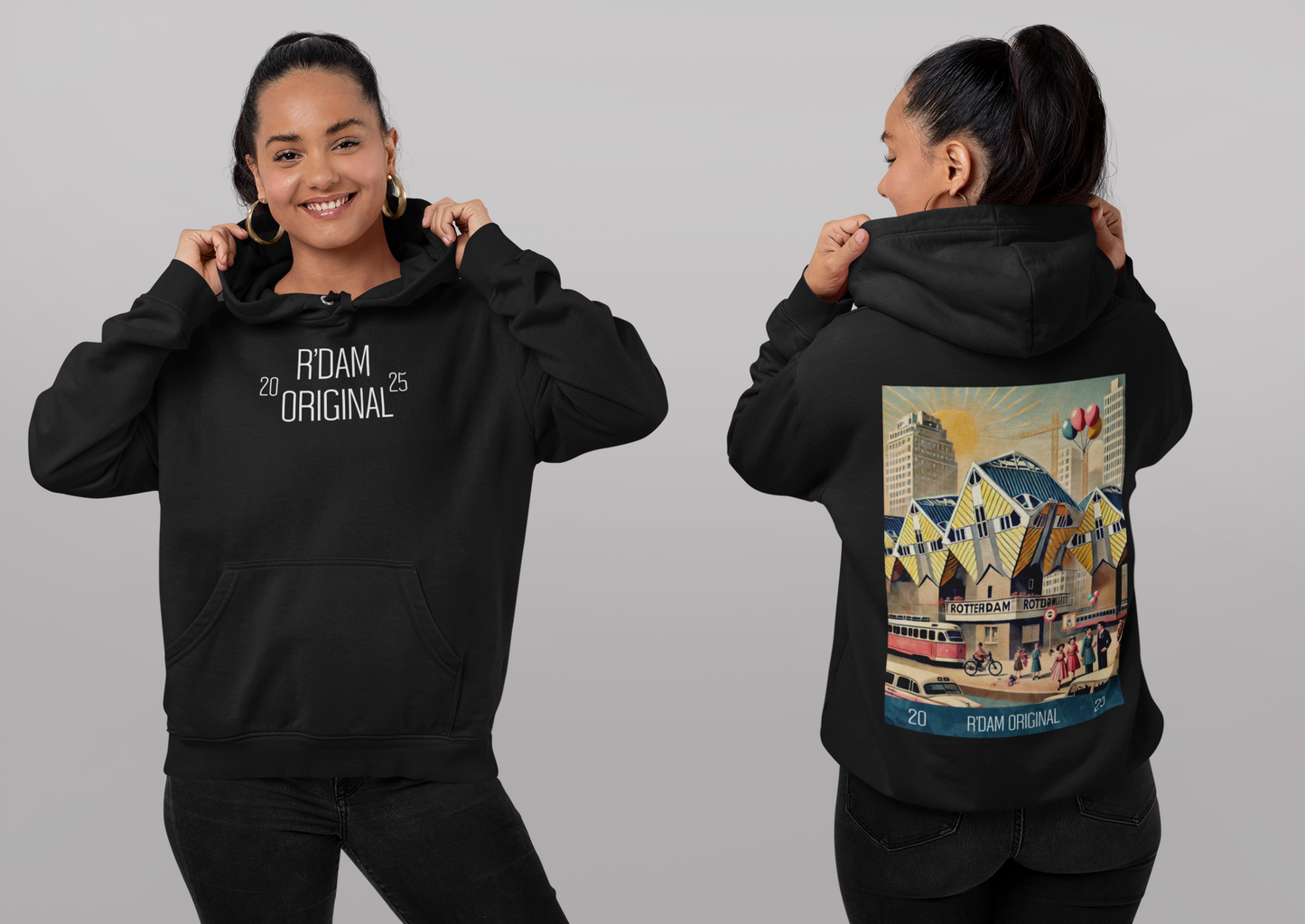 R'DAM Original Retro Vibes Hoodie - Kubuswoning