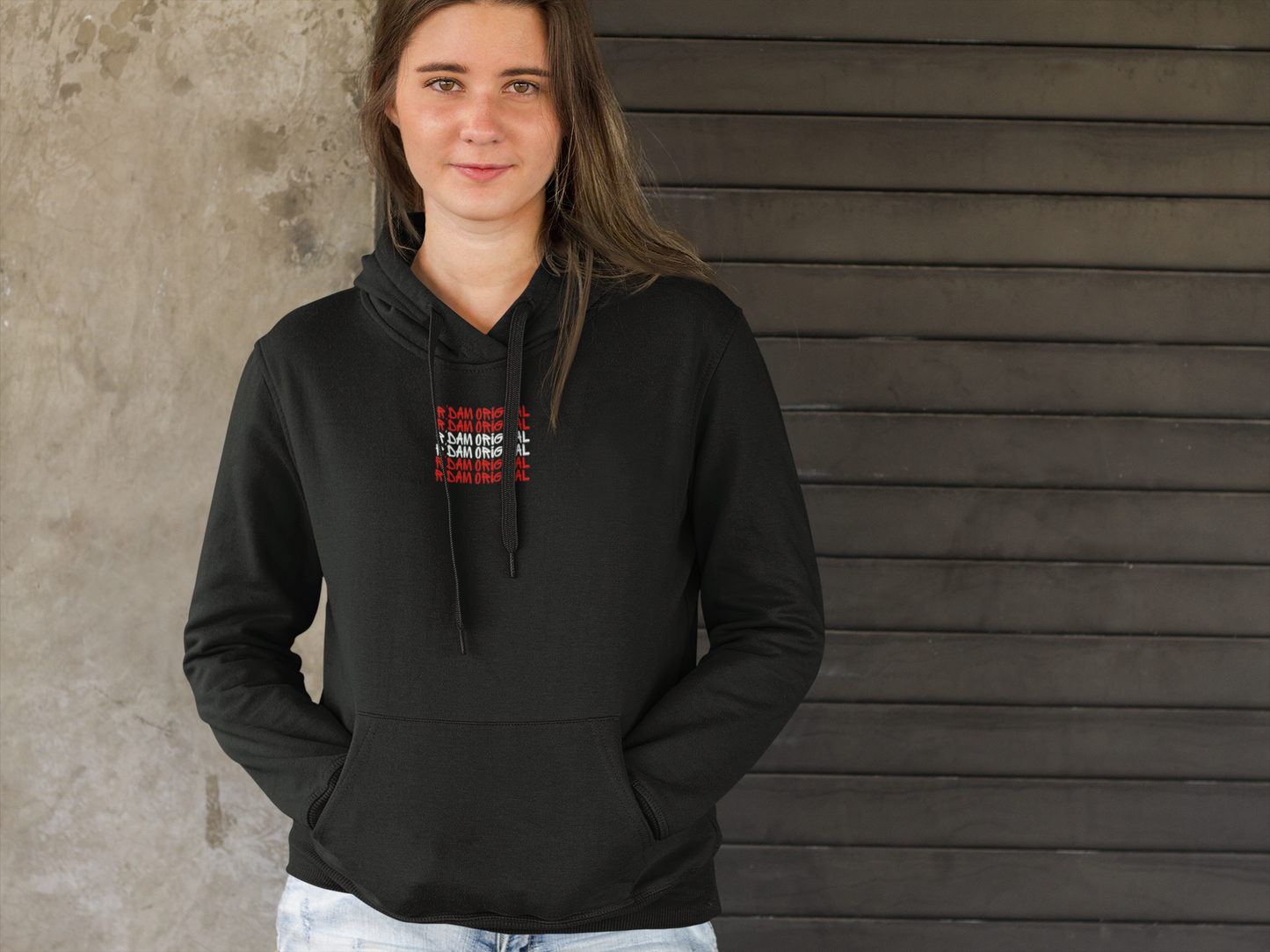 R'DAM Original - R'dam voetbal rood wit hoodie (V)