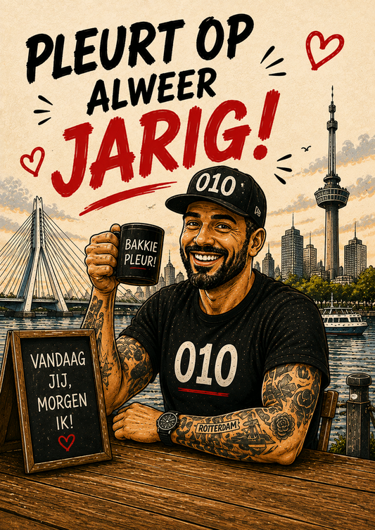 Pleurt op alweer jarig Rotterdamse Gozert Club wenskaart