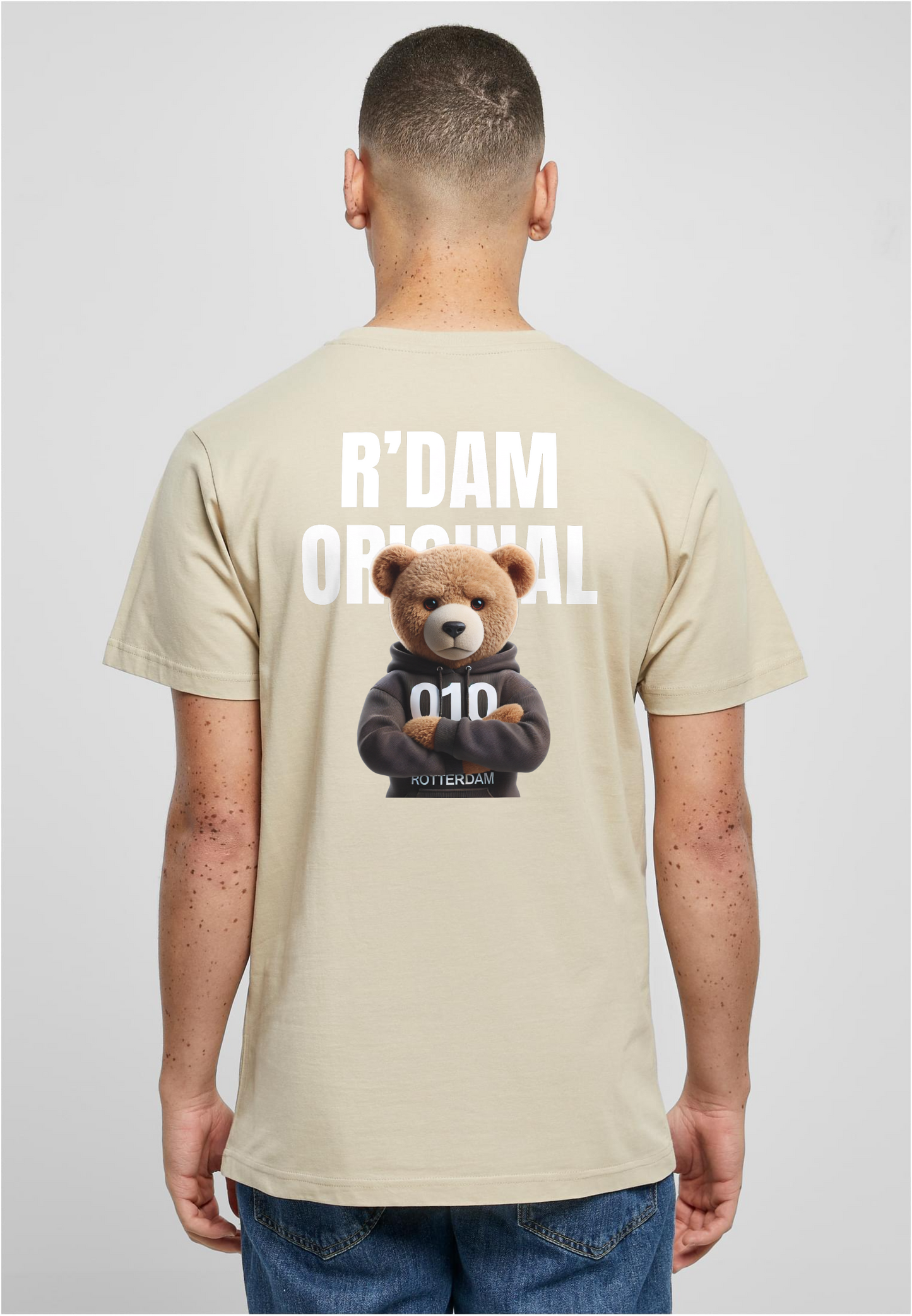 R’dam Original Teddy 010 WIT " T-shirt – Streetwear met Rotterdamse Vibe