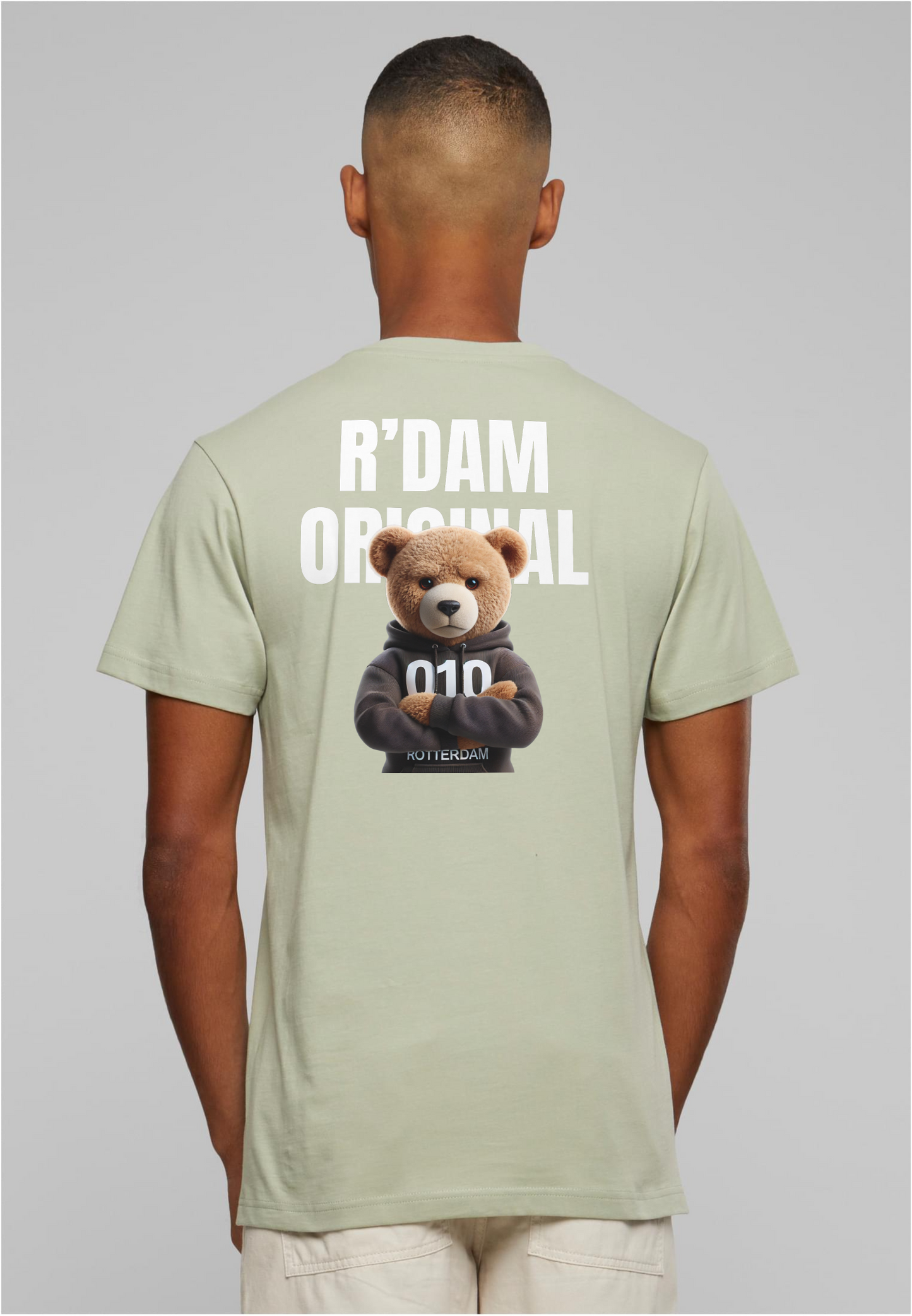 R’dam Original Teddy 010 WIT " T-shirt – Streetwear met Rotterdamse Vibe