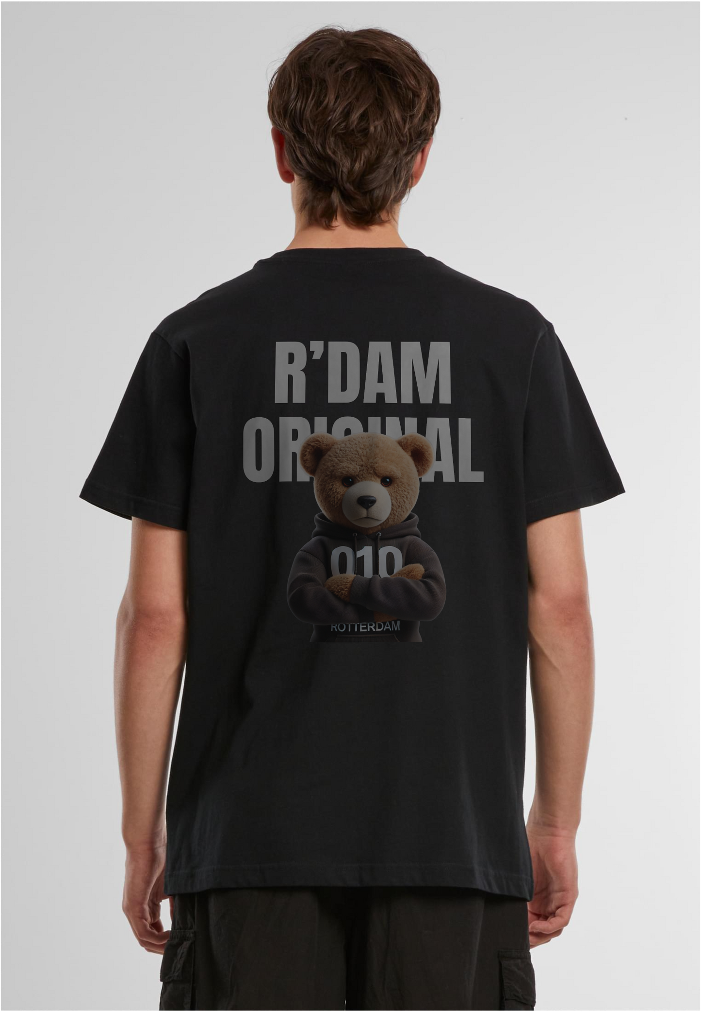 R’dam Original Teddy 010 WIT " T-shirt – Streetwear met Rotterdamse Vibe