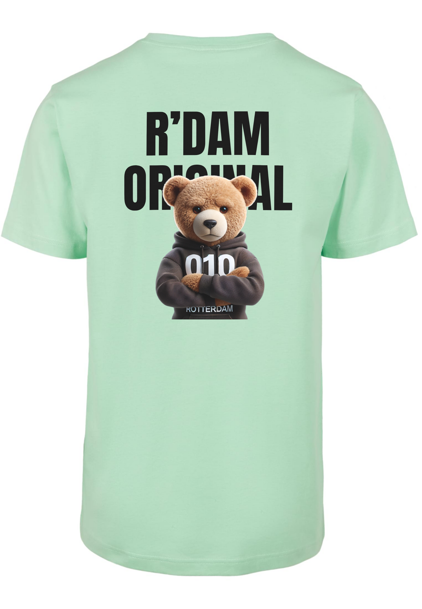 R’dam Original Teddy 010 Zwart " T-shirt – Streetwear met Rotterdamse Vibe