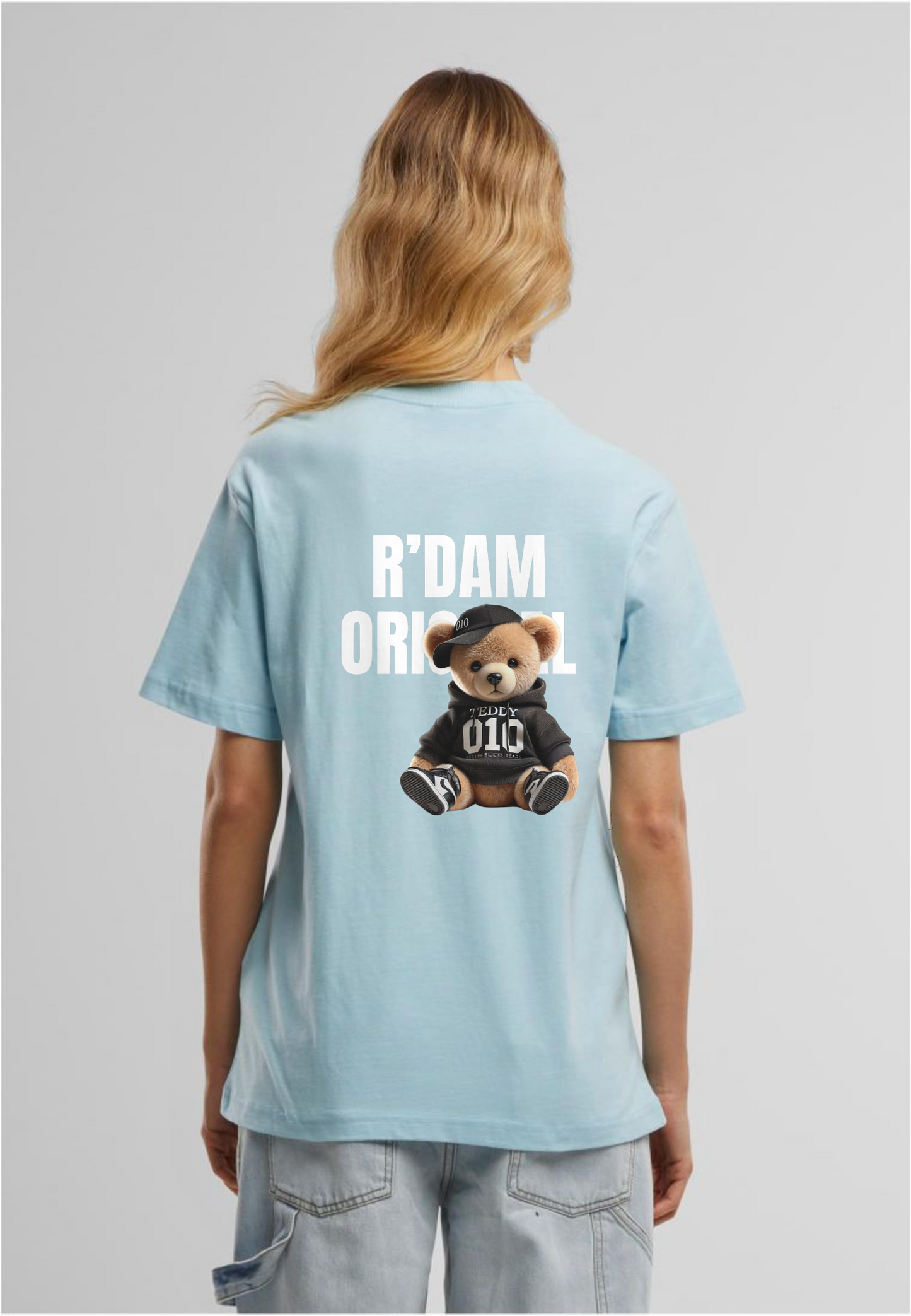 R’dam Original Teddy Girl" Dames T-shirt – Cute Streetwear met 010 Vibe wit