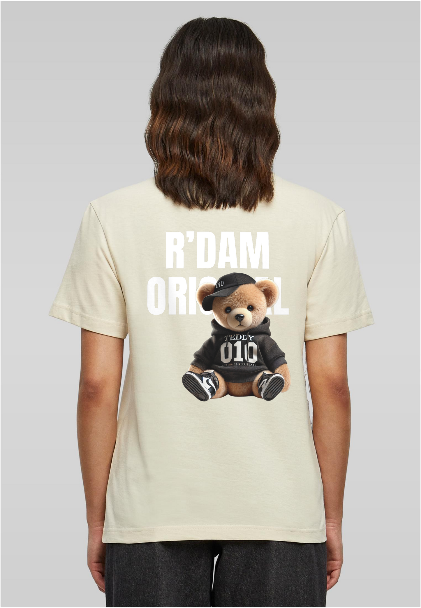 R’dam Original Teddy Girl" Dames T-shirt – Cute Streetwear met 010 Vibe wit
