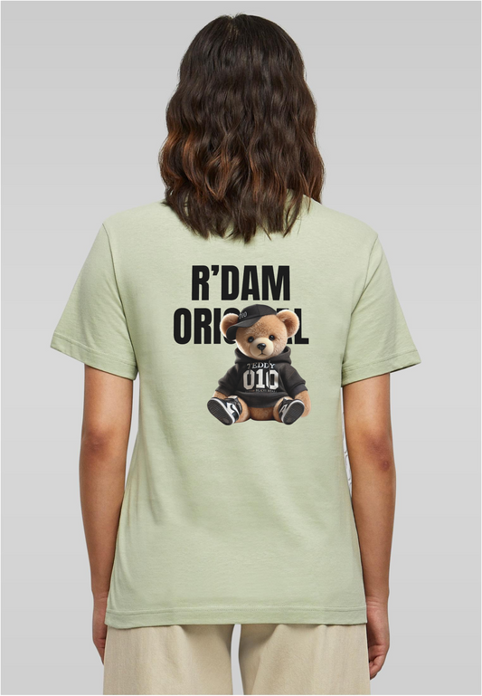 R’dam Original Teddy Girl" Dames T-shirt – Cute Streetwear met 010 Vibe zwart