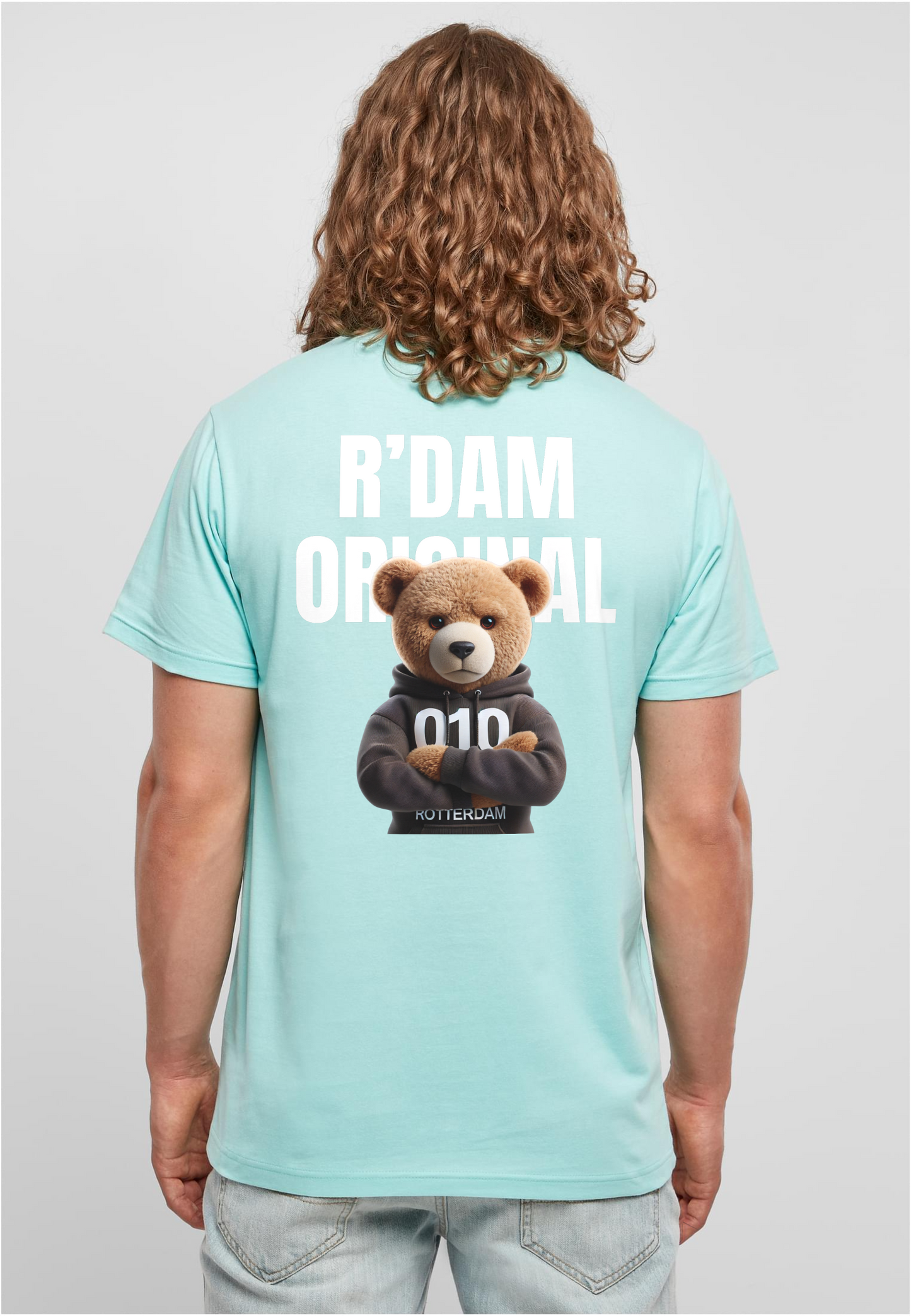 R’dam Original Teddy 010 WIT " T-shirt – Streetwear met Rotterdamse Vibe