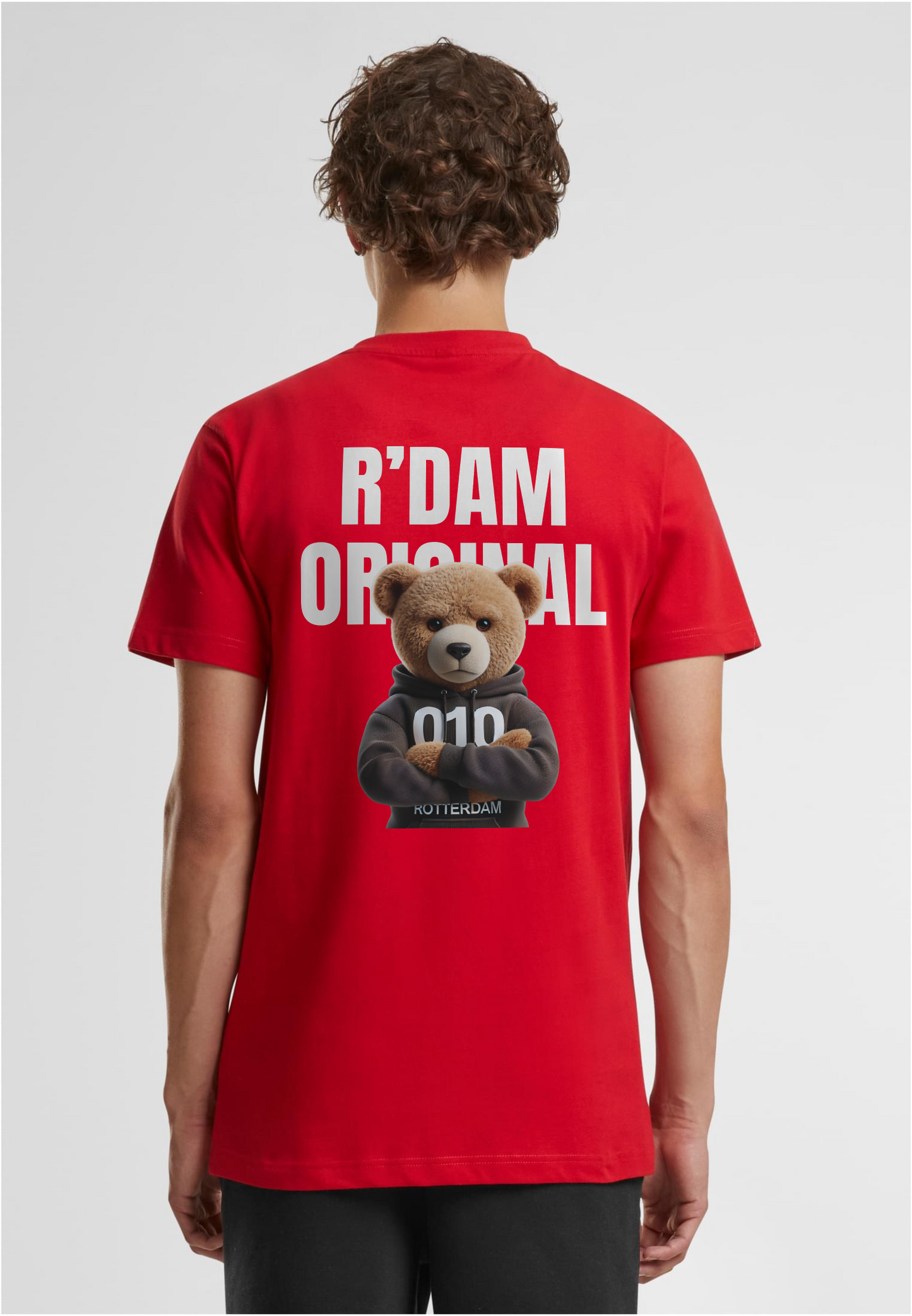 R’dam Original Teddy 010 WIT " T-shirt – Streetwear met Rotterdamse Vibe