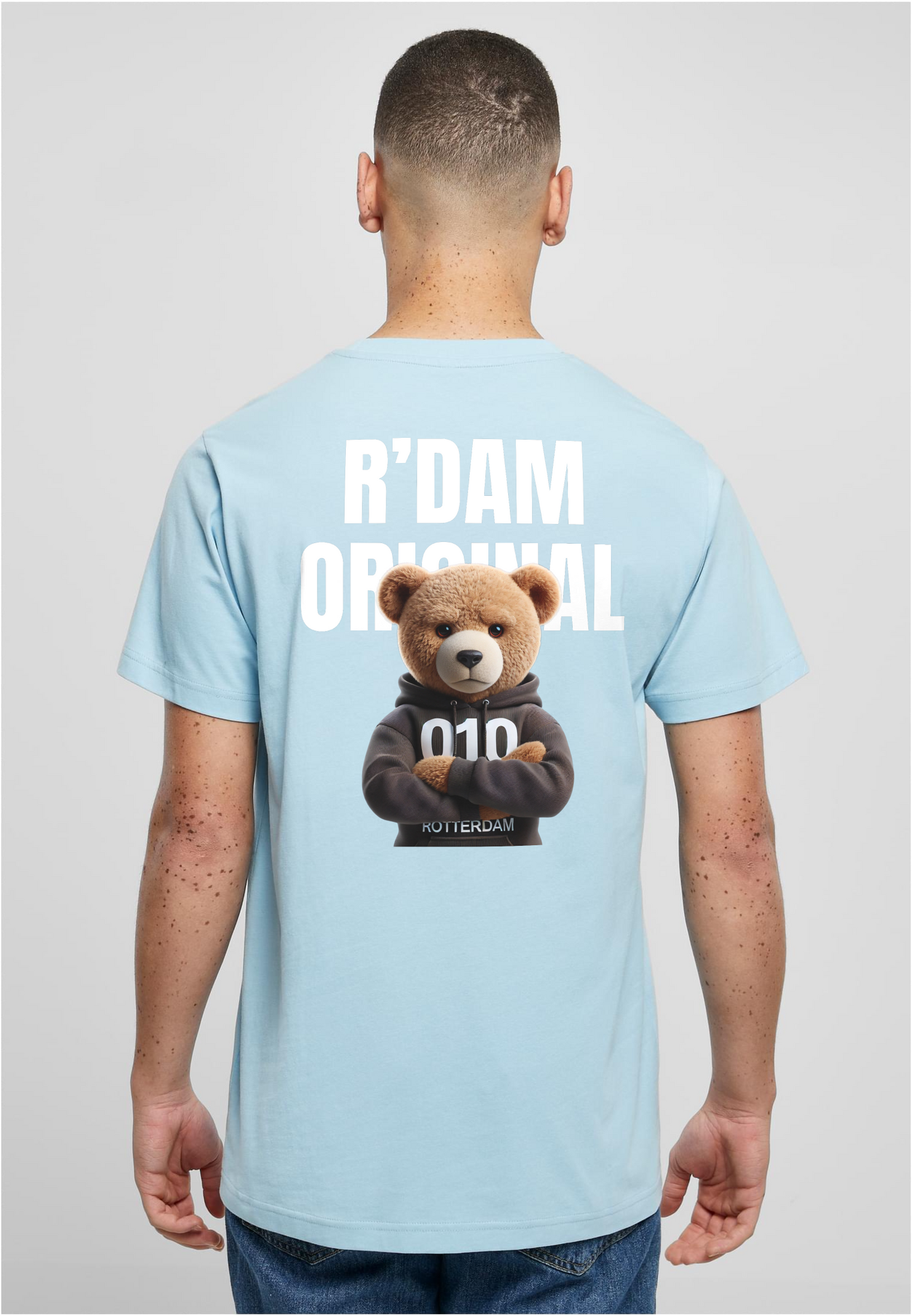 R’dam Original Teddy 010 WIT " T-shirt – Streetwear met Rotterdamse Vibe