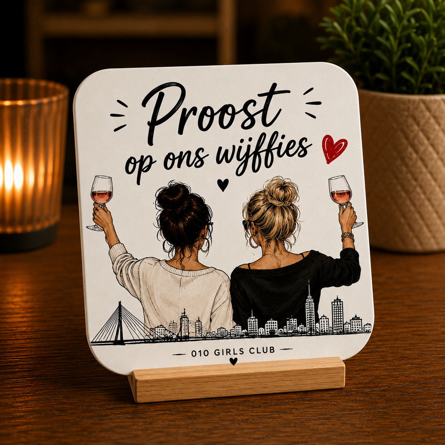 Wijffies Club Onderzetter – Proost op ons wijffies
