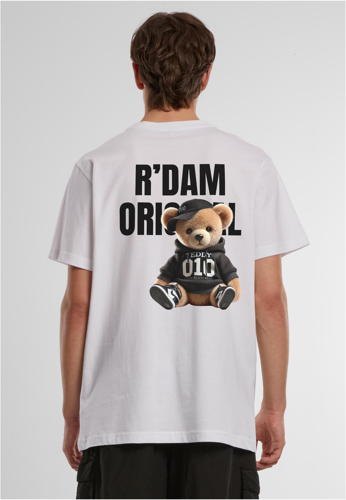 R’dam Original Teddy zwart" T-shirt – Streetwear met Rotterdamse Vibe