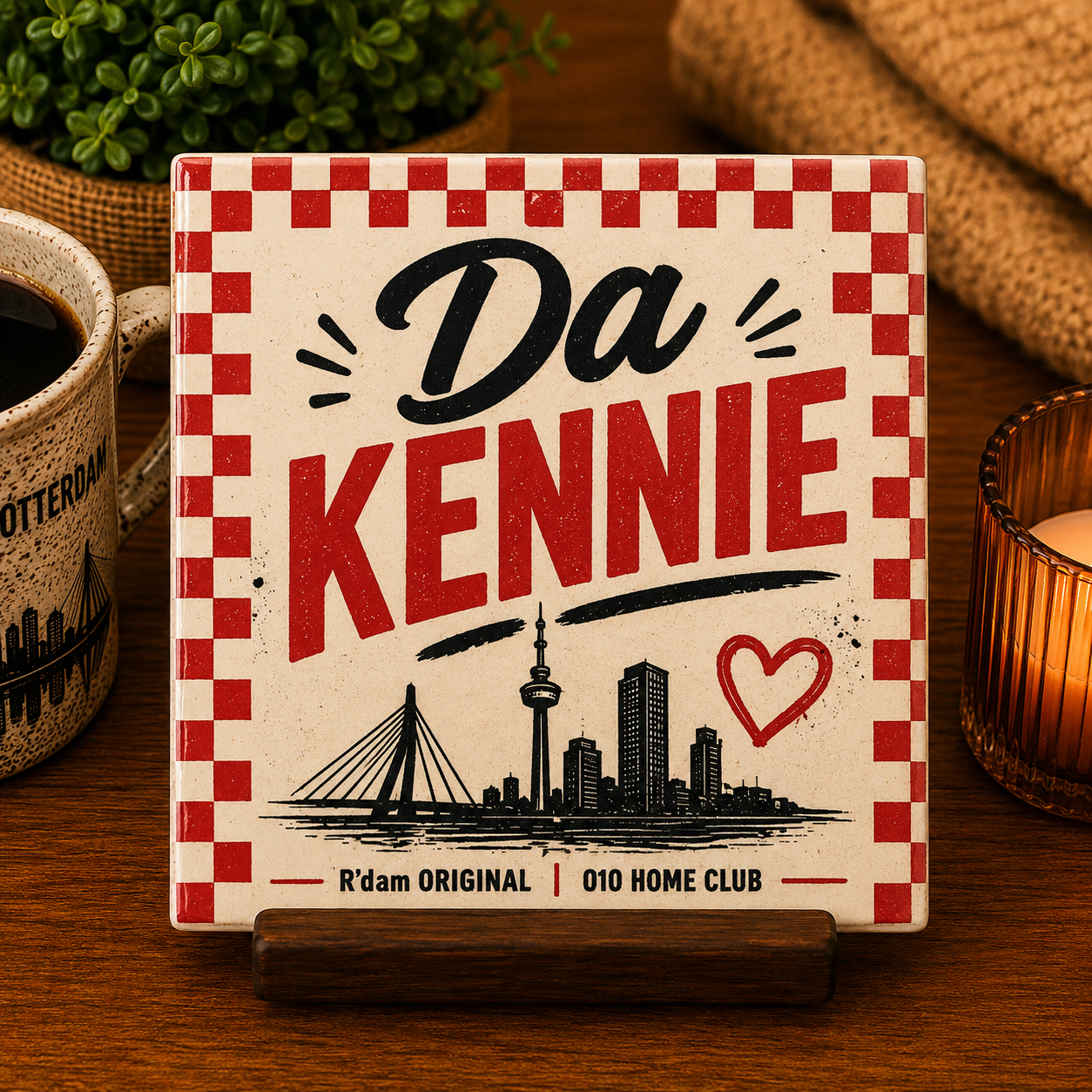 Keramisch 010 Home Club tegeltje met tekst Da Kennie