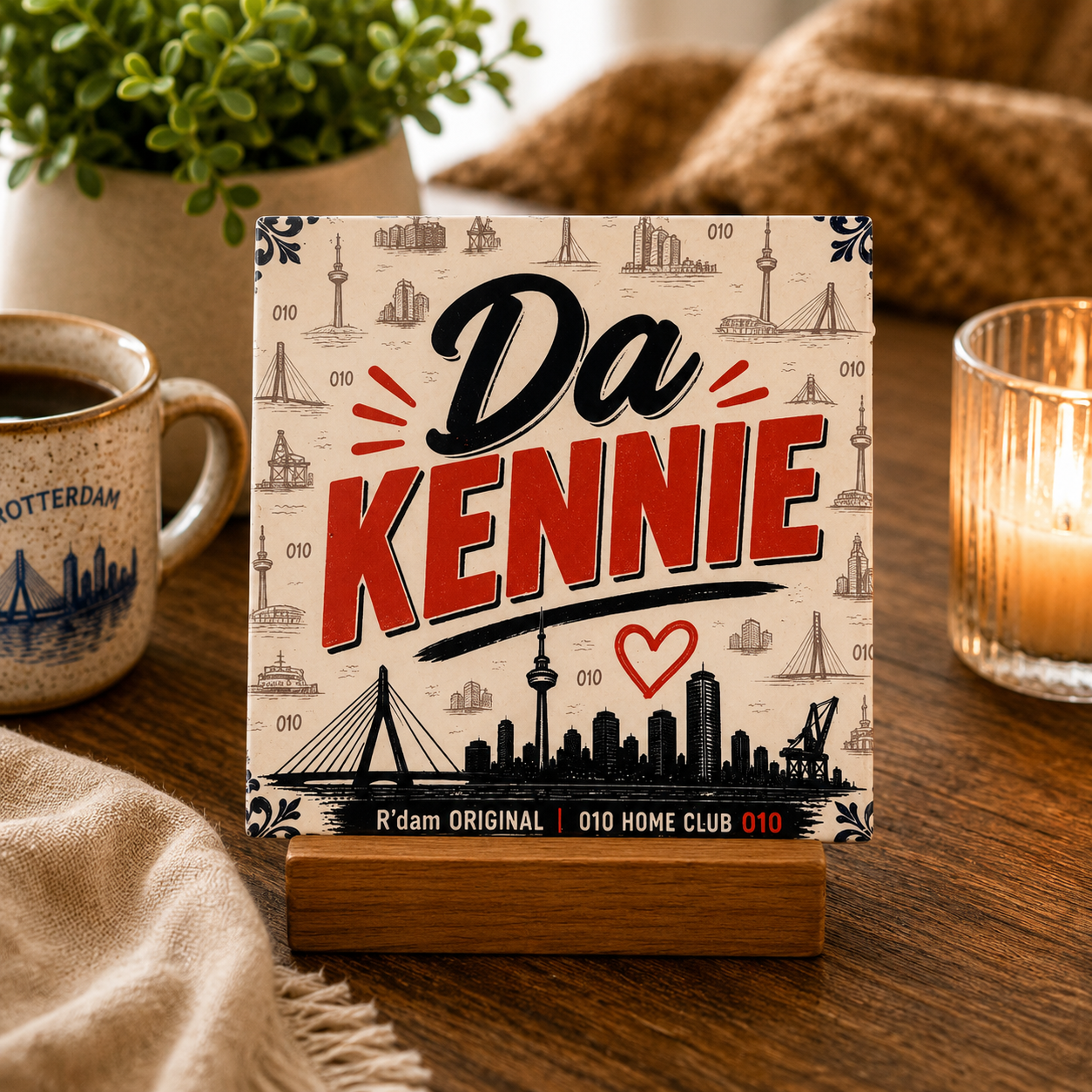Keramisch 010 Home Club tegeltje met tekst Da Kennie