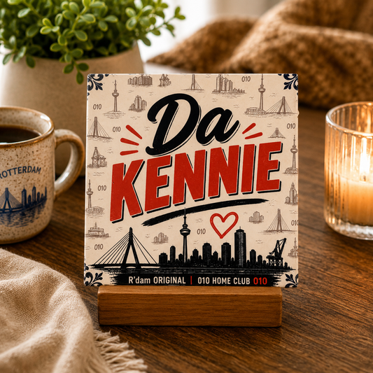 Keramisch 010 Home Club tegeltje met tekst Da Kennie
