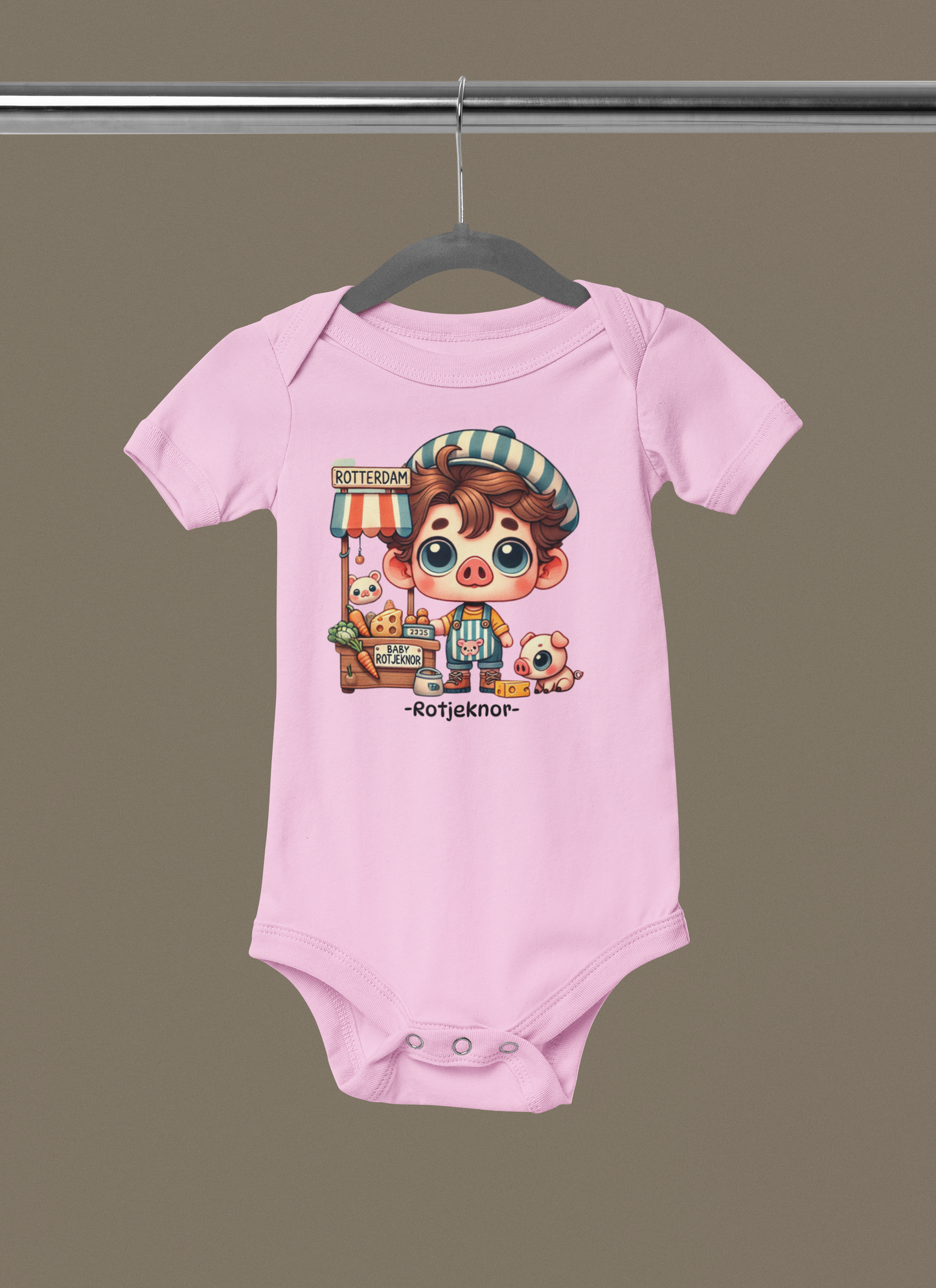 Rotjeknor Rompertjes: Rotjeknor als Marktman roze