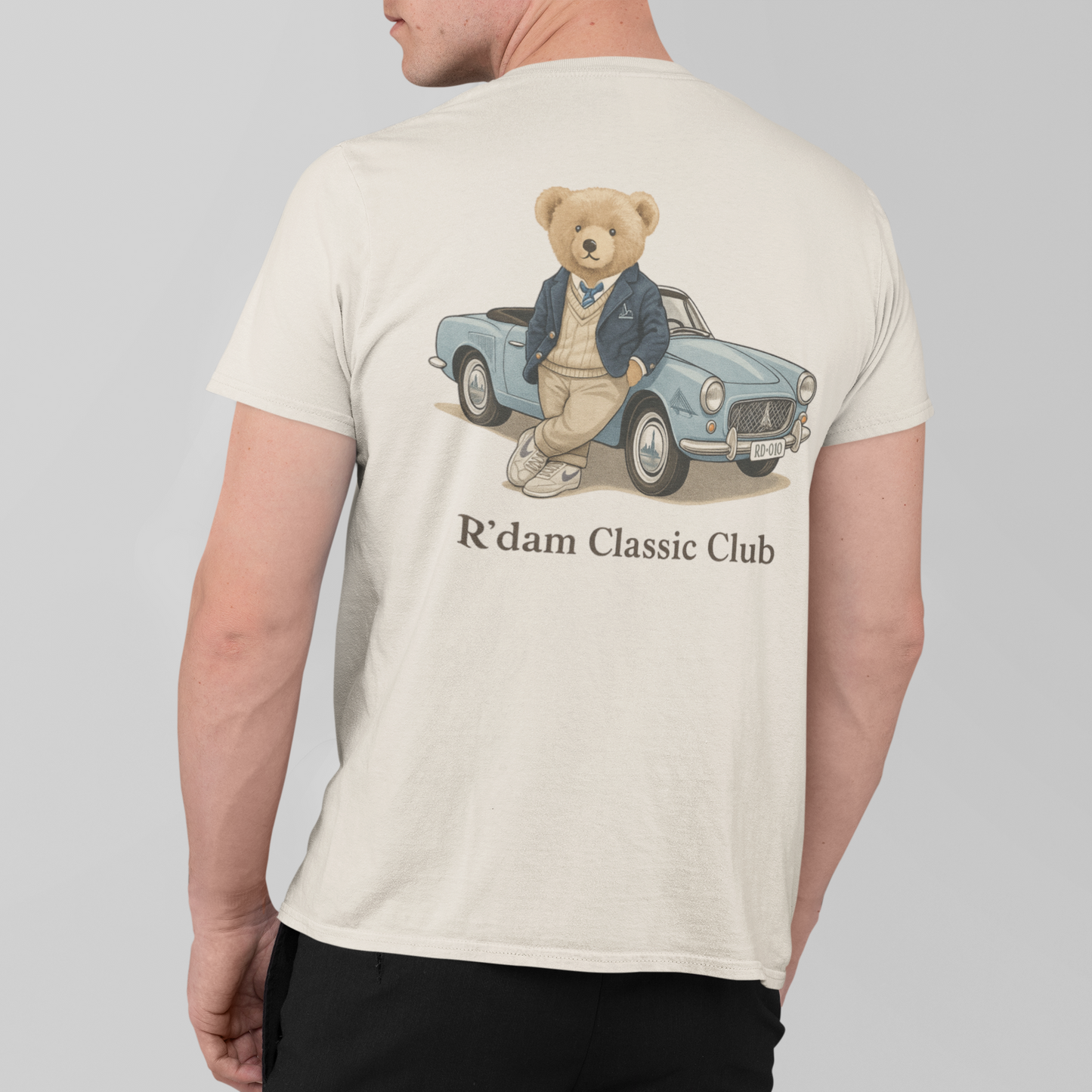 Sandkleurig R’dam Classic Club shirt met retro print