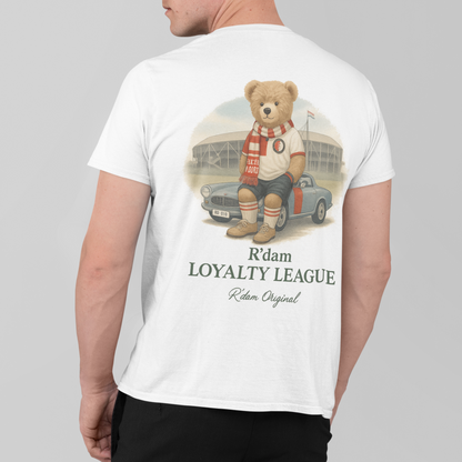 Witte T-shirt variant R’dam Loyalty League met mascotte
