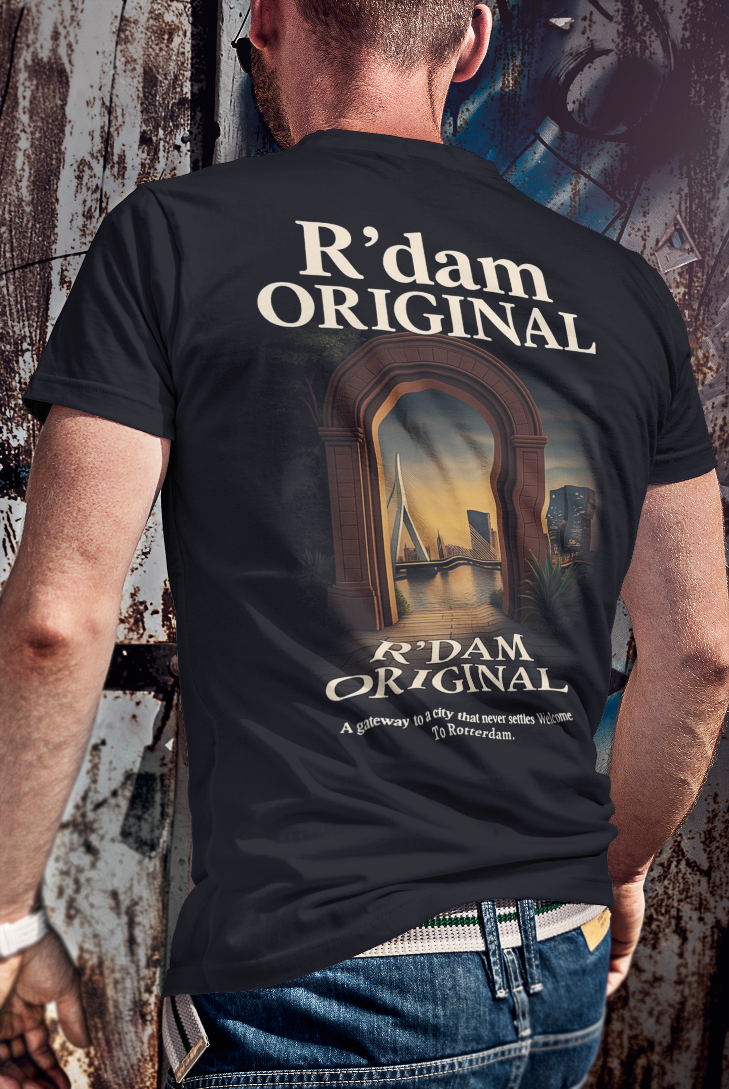 Gateway to 010 – Nightfall Edition" T-shirt – R’dam Original
