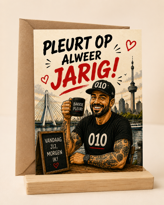 Mockup Pleurt op alweer jarig Gozert Club A6 kaart