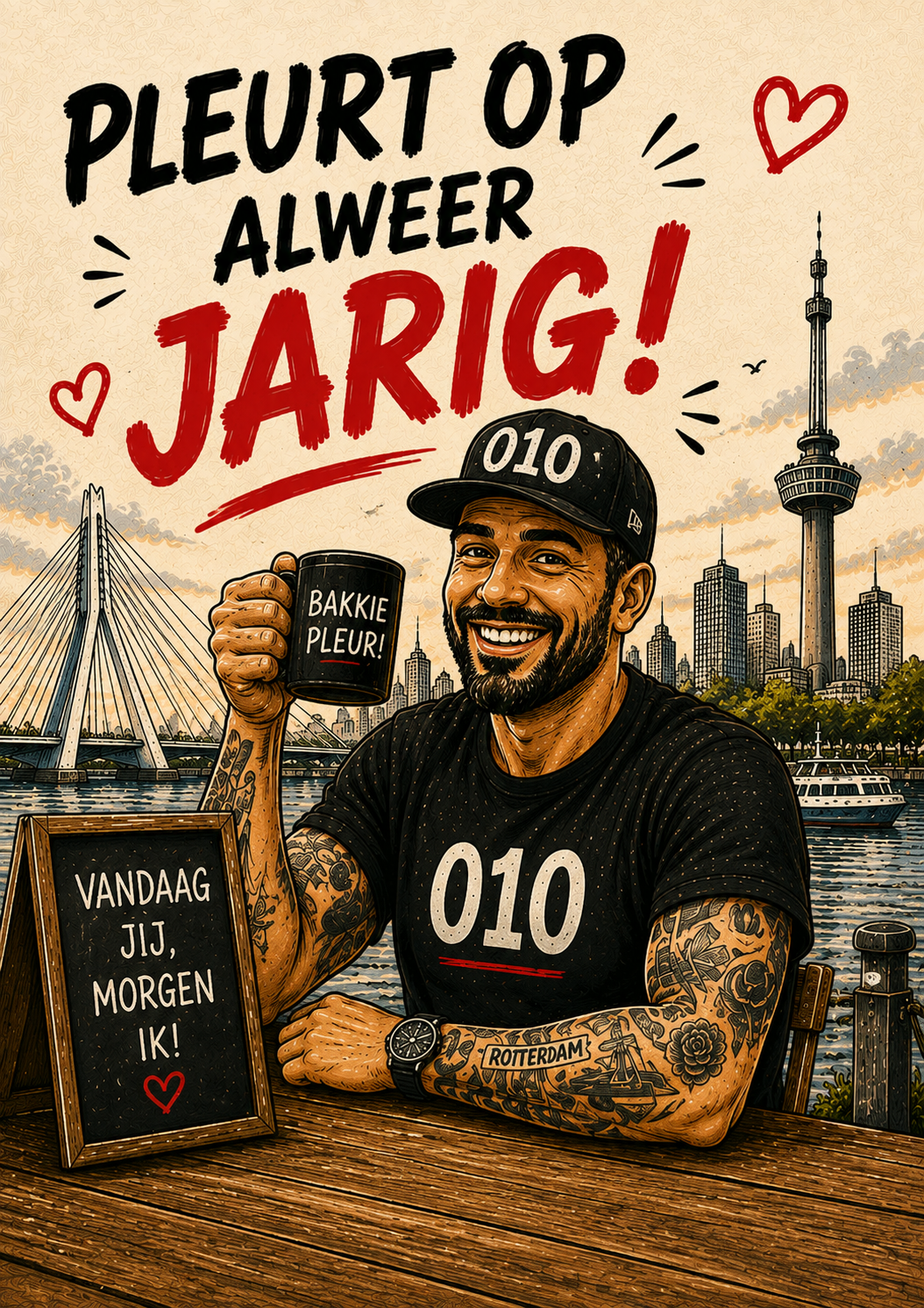 Pleurt op alweer jarig Rotterdamse Gozert Club wenskaart