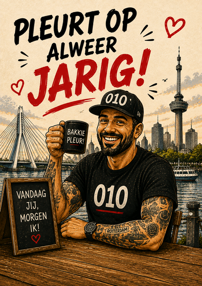 Pleurt op alweer jarig Rotterdamse Gozert Club wenskaart