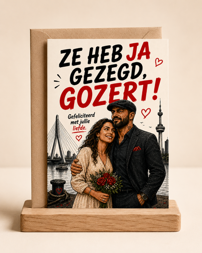 Mockup Ze heb ja gezegd Gozert Club huwelijkskaart