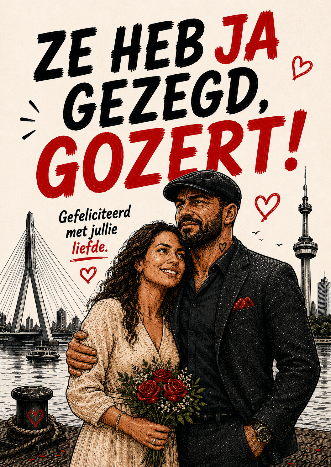Ze heb ja gezegd gozert Rotterdamse huwelijkskaart