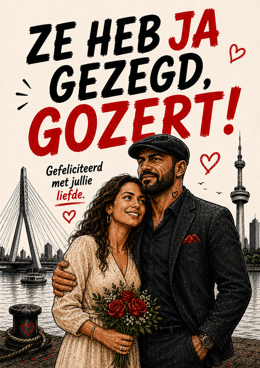 Ze heb ja gezegd gozert Rotterdamse huwelijkskaart