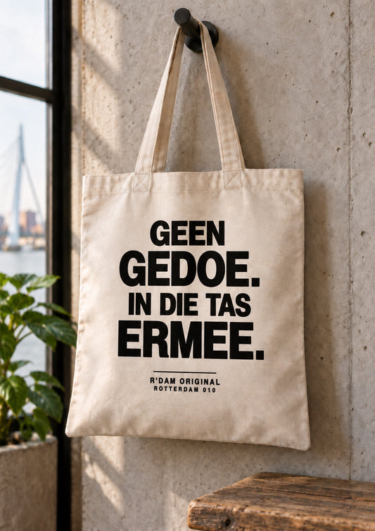Linnen tassie Geen gedoe in de tas ermee - naturel