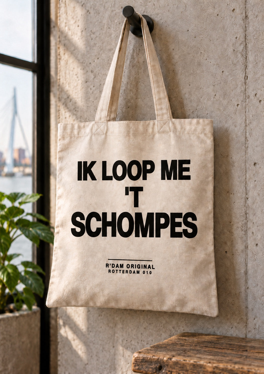Linnen tassie Ik loop me het schompes - naturel