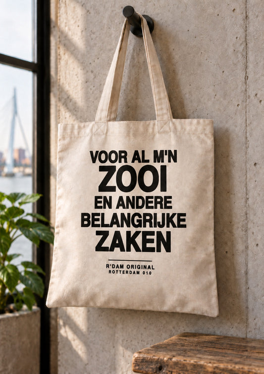 Linnen tassie Voor al mijn zooi en andere belangrijke zaken - naturel