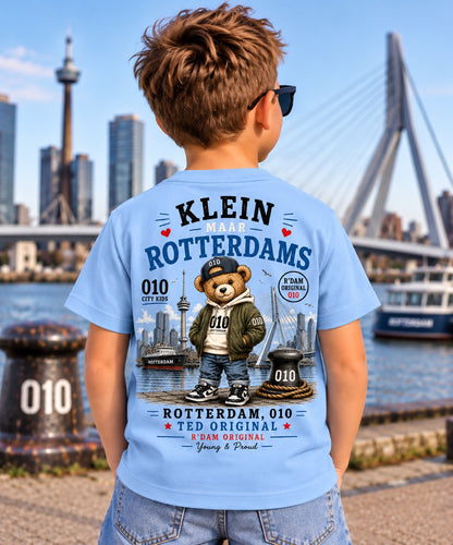 Ted Klein Maar Rotterdams kinder T-shirt blauw - achterkant