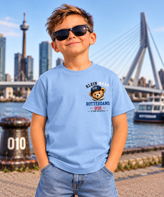 Ted Klein Maar Rotterdams kinder T-shirt blauw - voorkant