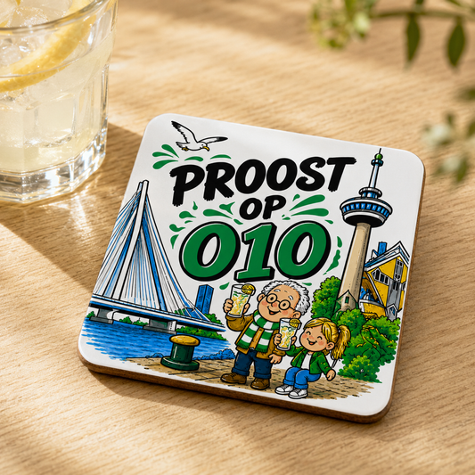 Thuis is 010 onderzetter Proost op 010