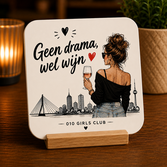 Wijffies Club onderzetter – Geen drama, wel wijn